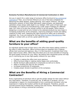 Exclusive Furniture Manufacturers & Commercial Contractors in 2021.docx