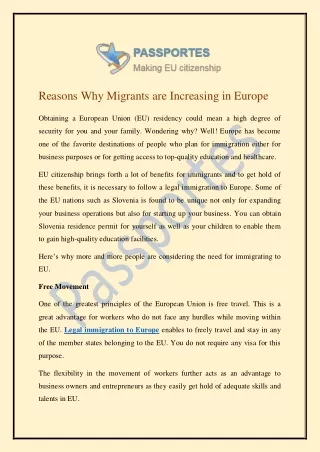 Reasons Why Migrants are Increasing in Europe