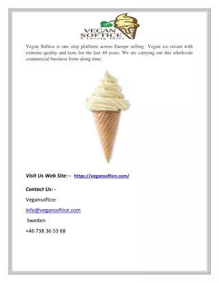 Vegan Vanilla Ice Cream Wholesale | Vegan Softice