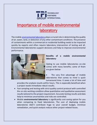 importance of mobile environmental importance
