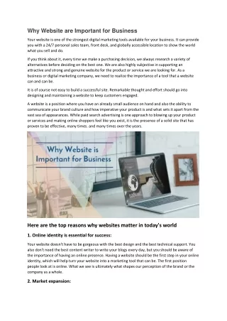 why website are important for business