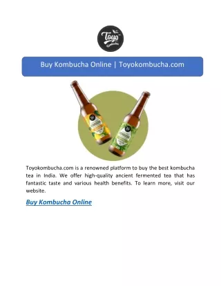 Buy Kombucha Online | Toyokombucha.com