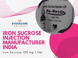 Iron Sucrose Injection Manufacturer India | Systacare Remedies