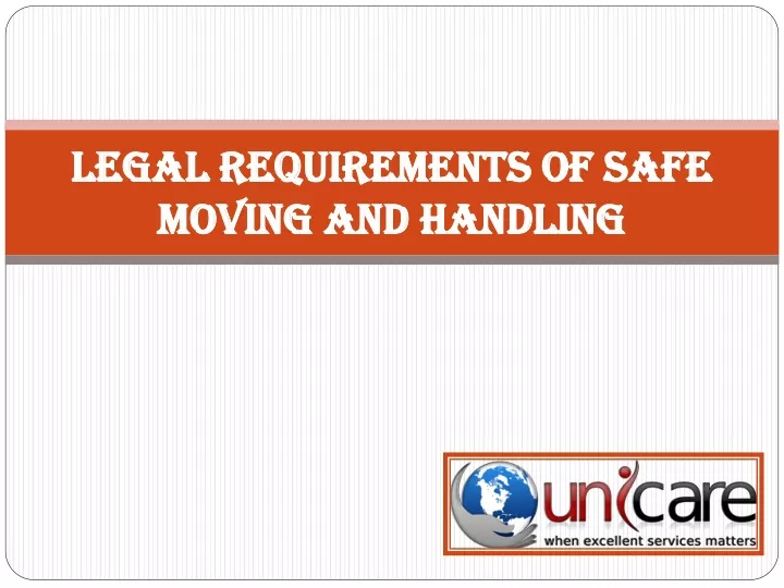 legal requirements of safe moving and handling