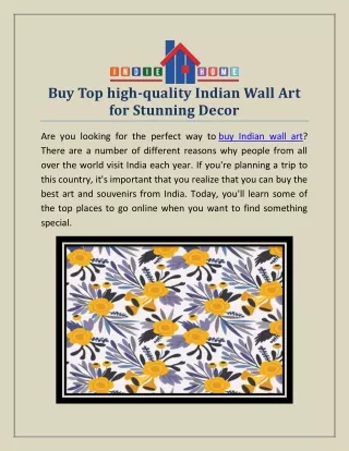 Buy Top high-quality Indian Wall Art for Stunning Decor