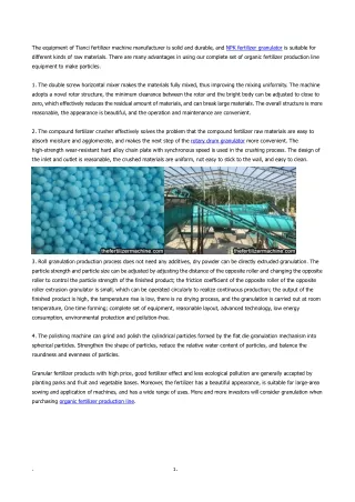 Advantages of fertilizer machine in making granules