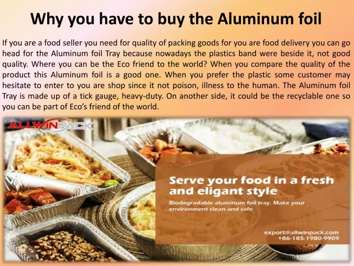 why you have to buy the aluminum foil