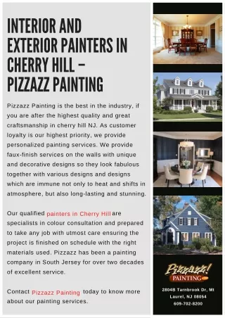 Interior and Exterior Painters in Cherry Hill – Pizzazz Painting