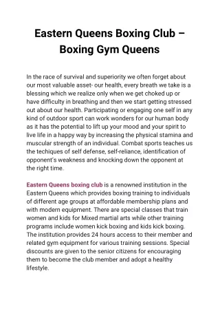 Eastern Queens Boxing Club  Boxing Gym Queens