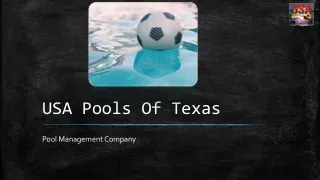 Pool Management Company | Swimming Pool Services