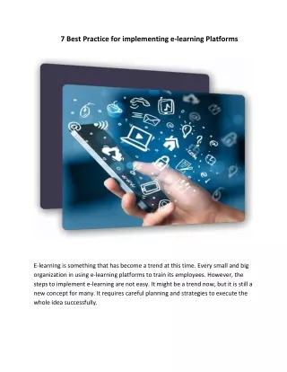7 best practice for implementing e learning