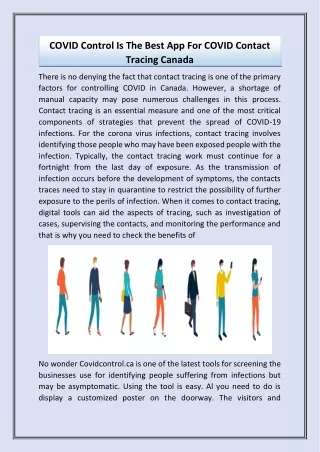 COVID Control Is The Best App For COVID Contact Tracing Canada