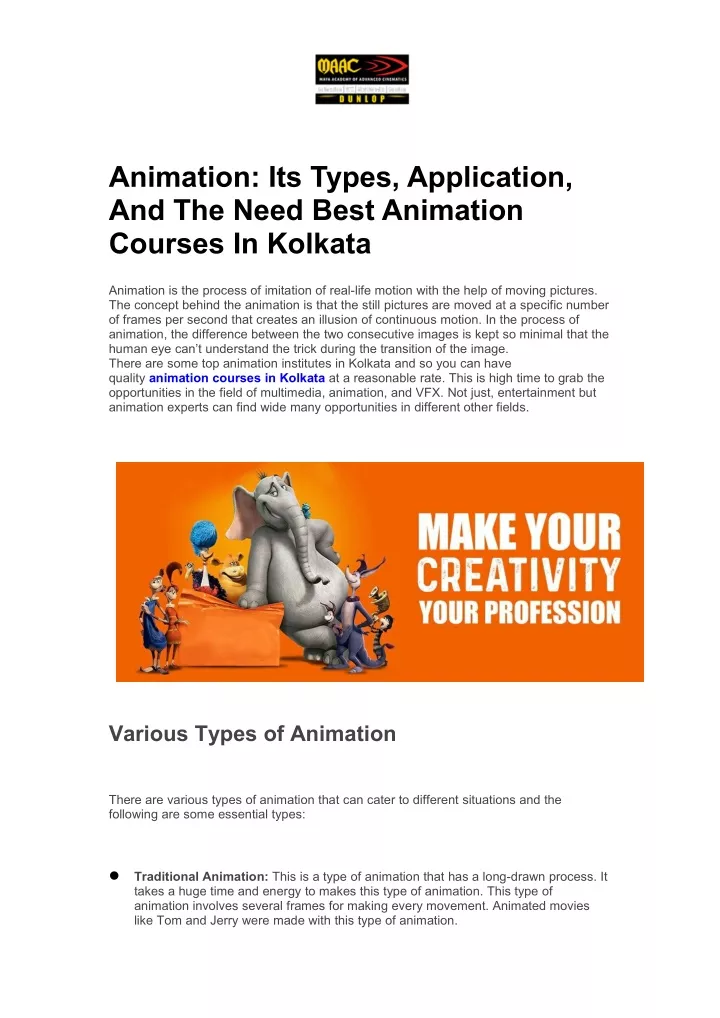 animation its types application and the need best