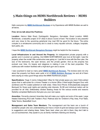 5 Main things on MIMS Northbrook Reviews - MIMS Builders