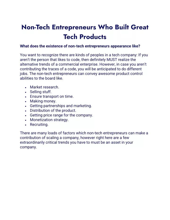 non tech entrepreneurs who built great tech