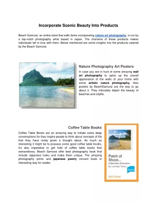 Incorporate Scenic Beauty Into Products