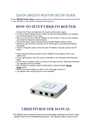 Ubiquiti Router Setup | Reset & Config Ubiquiti Parental Control