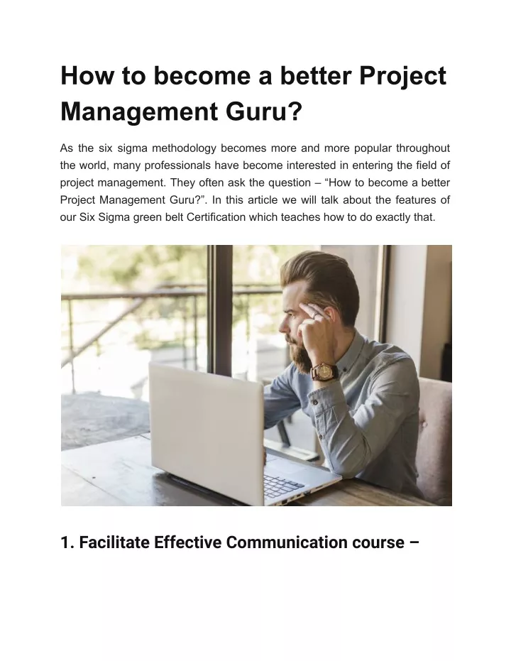 how to become a better project management guru