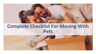 Complete Checklist For Moving With Pets