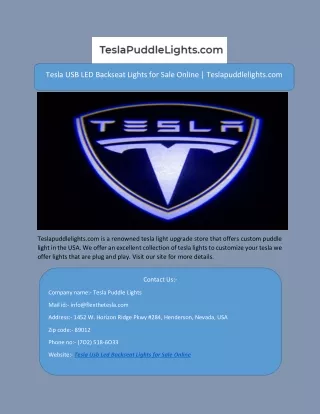 Want to buy tesla USB LED backseat lights in the USA? Teslapuddlelights.com is a