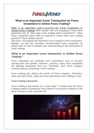 What Happens If You Avoid Cover Transaction in Online Forex Trading?
