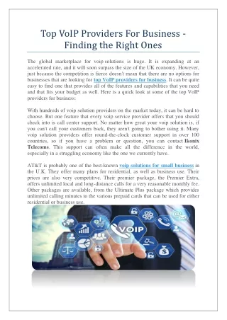 top voip providers for business finding the right