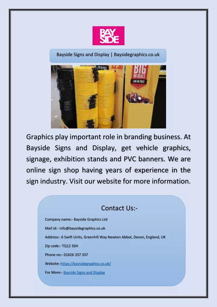 bayside signs and display baysidegraphics co uk