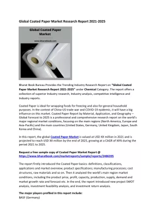 global coated paper market research report 2021