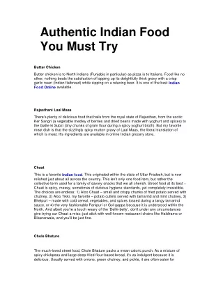authentic indian food you must try