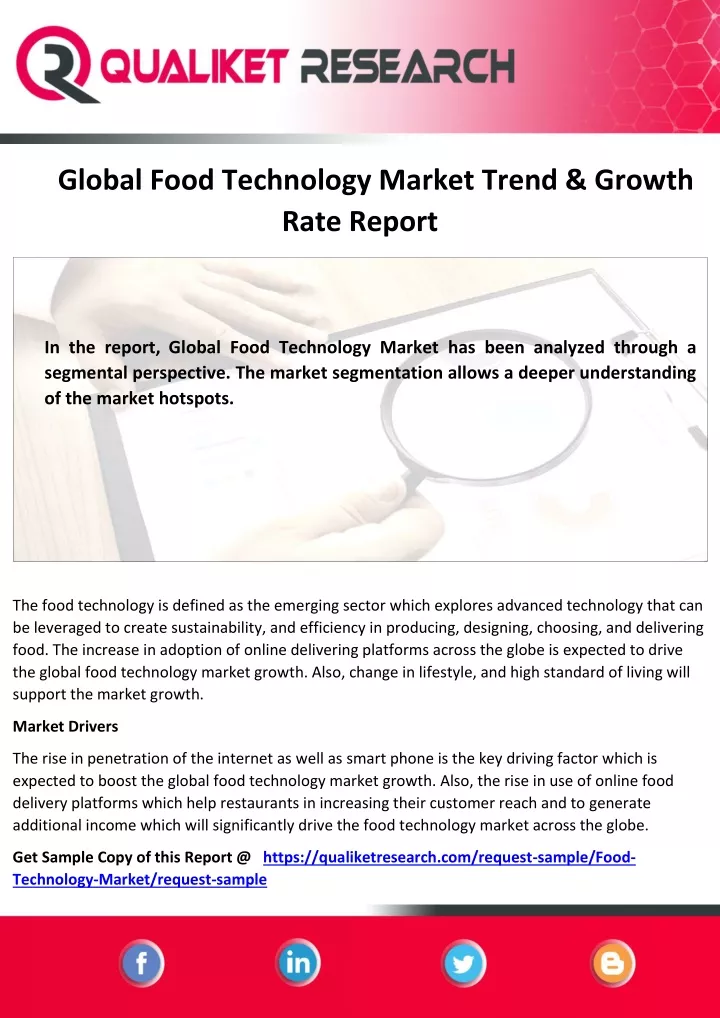global food technology market trend growth rate