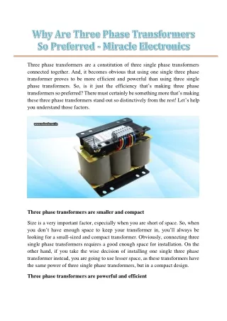 three phase transformers are a constitution