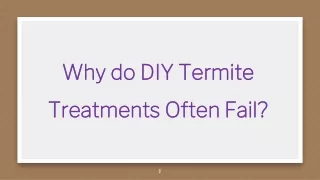 Why do DIY Termite Treatments Often Fail