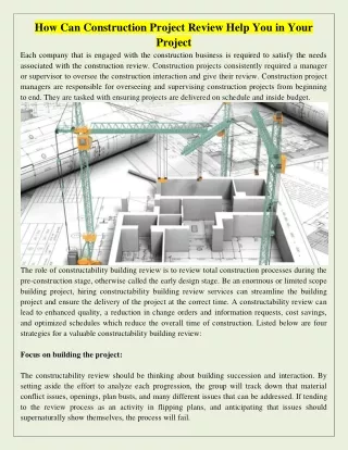 how can construction project review help