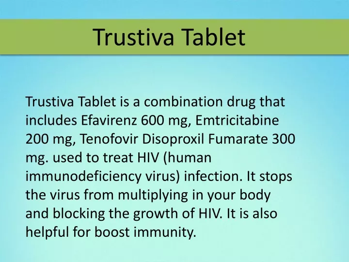 trustiva tablet