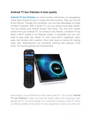 android tv box pakistan in best quality