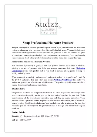 Shop Professional Haircare Products
