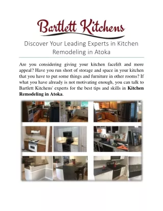 Discover Your Leading Experts in Kitchen Remodeling in Atoka