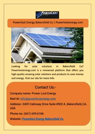 Powerloot Energy Bakersfield Ca | Powerlootenergy.com