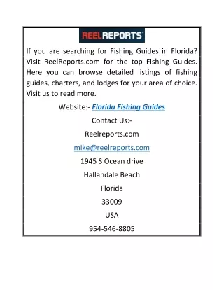Online Florida Fishing Guides | ReelReports.com