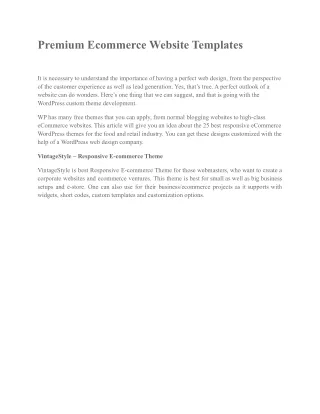 premium ecommerce website templates