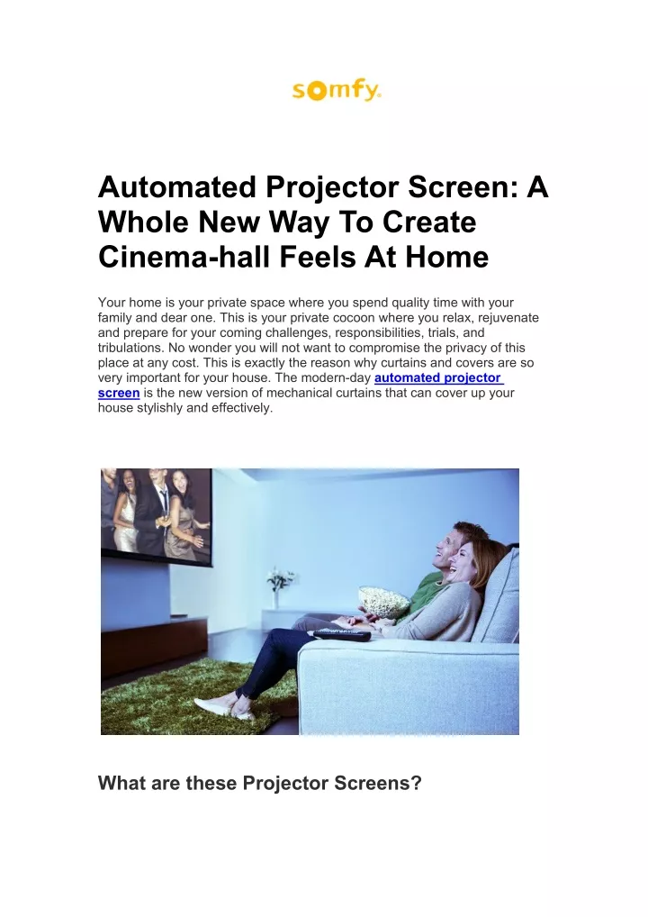 automated projector screen a whole