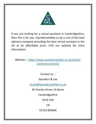 Virtual Assistant Cambridgeshire  Saundersandlee