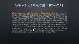 what are work ethics