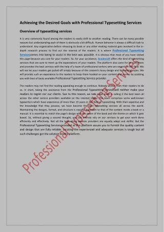 achieving the desired goals with professional