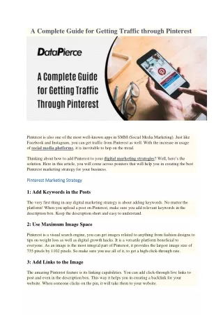 a complete guide for getting traffic through