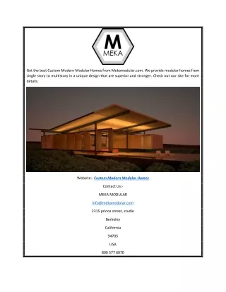 get the best custom modern modular homes from