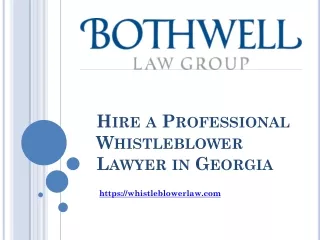 Professional Whistleblower Lawyer in Georgia - Bothwell Law Group