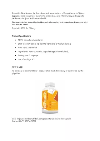 nano curcumin 500mg capsules