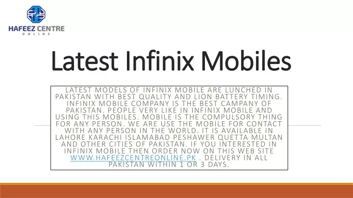 latest infinix mobiles