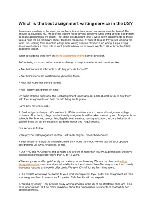 which is the best assignment writing service